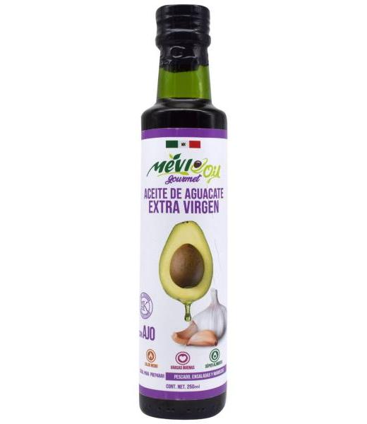 ACEITE DE AGUACATE EXTRA VIRGEN CON AJO 250 ML MEVI OIL