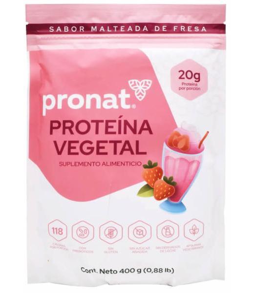 PROTEINA VEGETAL FRESA 400 G PRONAT