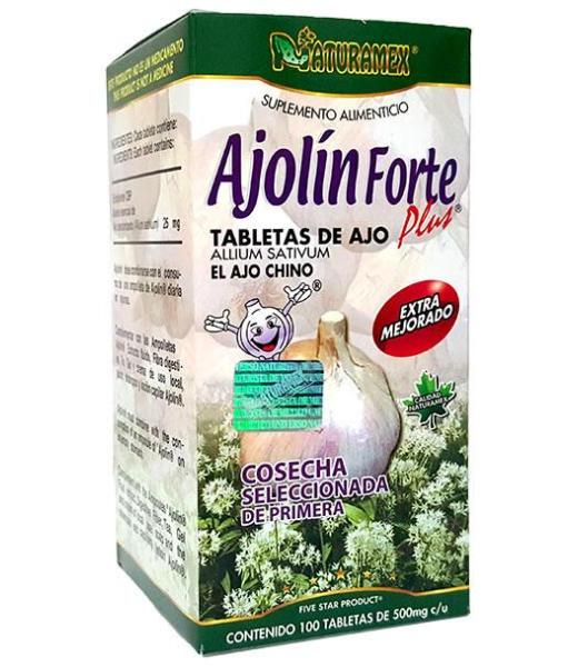TBS. AJOLIN FORTE PLUS C 100 TABLETAS DE AJO NATURAMEX
